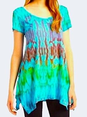 NWT NEW FRESH PRODUCE SUN RAY VINTAGE DRAPE T TEE TOP SMALL S  LUNA BLUE